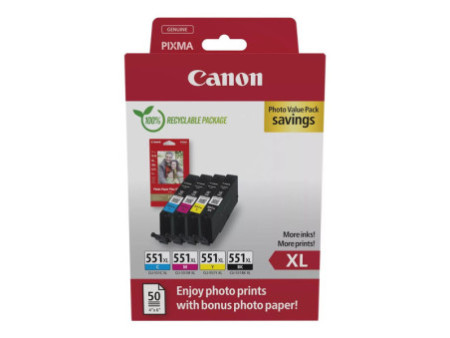 CANON CLI-551XL Ink Cartridge C/M/Y/BK 6443B008