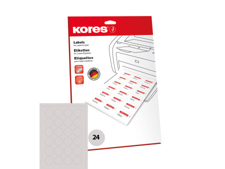 Kores Etiquette universelle, diamètre: 40 mm, blanc