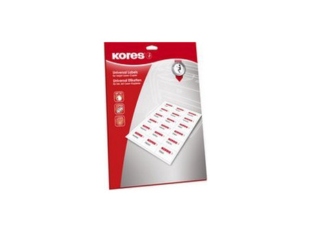 Korex Etiquette universelle, 70 x 36 mm, 25 feuilles, blanc