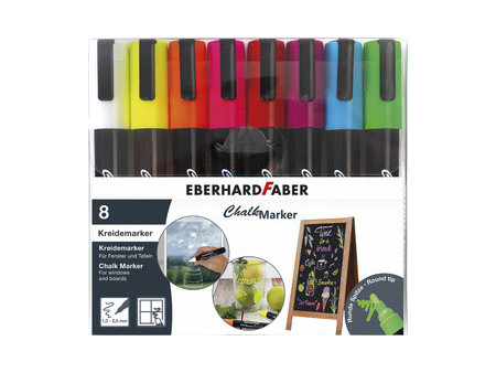 EBERHARD FABER Marqueur craie 1-2 mm, étui de 4, assorti