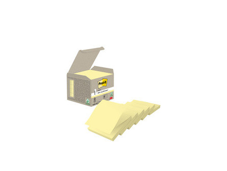 Post-it Bloc-notes adhésif Recycling z-notes, 76x76mm, jaune