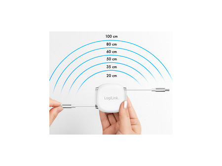 LogiLink Câble USB 2.0, USB-C - USB-C, rétractable, noir