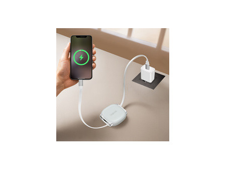 LogiLink Câble USB 2.0, USB-C - USB-C, rétractable, noir