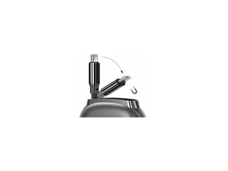 LogiLink Câble USB 2.0, USB-C - USB-C, rétractable, blanc