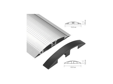 LogiLink Passe-câbles de sol, alu & ABS, 1.104 mm, argent