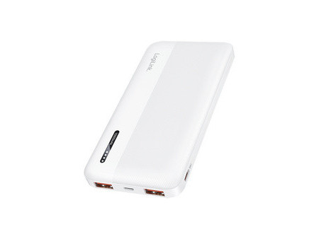 LogiLink Powerbank, 10.000 mAh, 2x USB-A, 2x USB-C, blanc