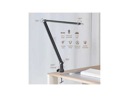 LogiLink Pied de micro, longeur du bras: 840 mm max., noir