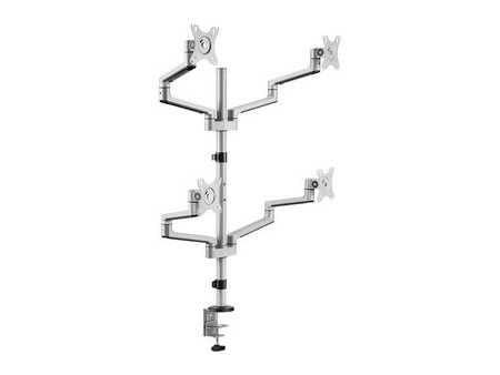 LogiLink Support 4 écrans, longeur du bras: 447 mm, argent