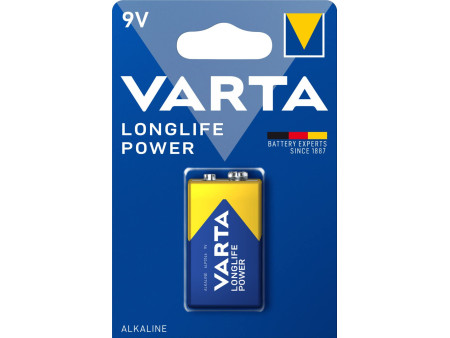 VARTA Pile alcaline Longlife Power, E-Bloc (9V/6LR61)