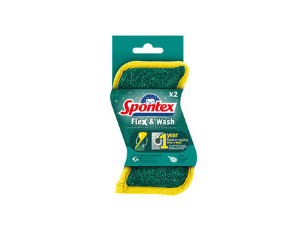 Spontex Éponge Flex & Wash, pack de 2