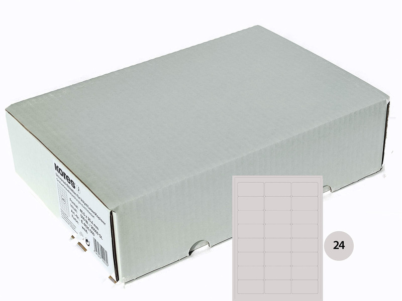 Kores Etiquette universelle, 64,6 x 33,8 mm, blanc