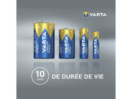 VARTA Pile alcaline Longlife Power, E-Bloc (9V/6LR61)