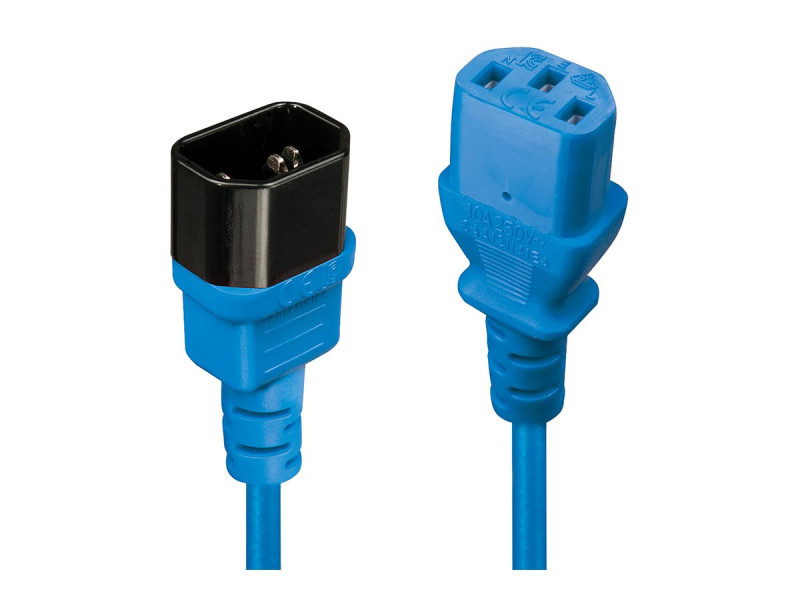LINDY 1m IEC Extension Lead Blue