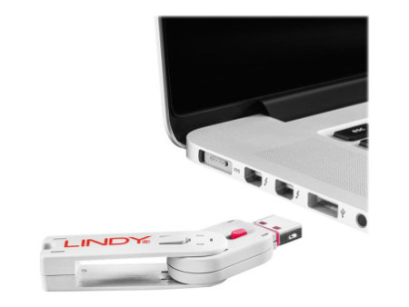 LINDY Clé USB et 4 bloqueurs de ports