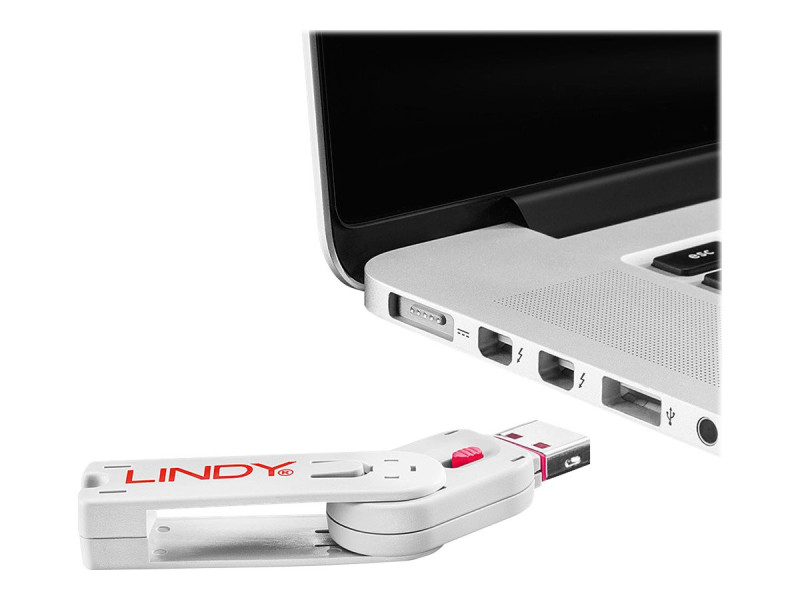 LINDY Clé USB et 4 bloqueurs de ports