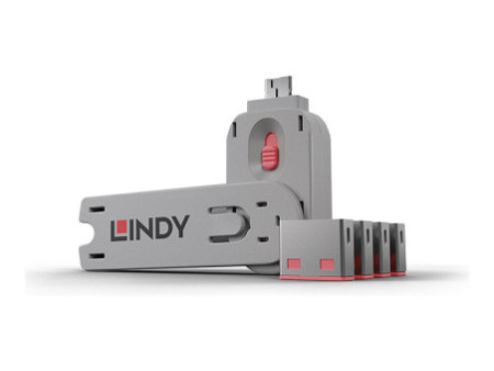 LINDY Clé USB et 4 bloqueurs de ports