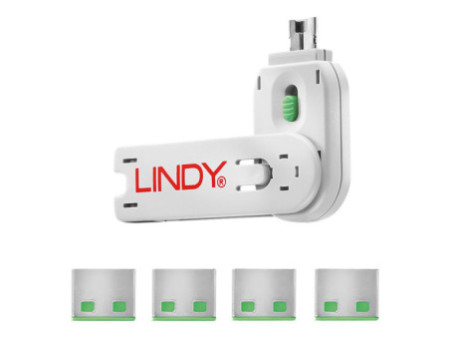 LINDY Clé USB et 4 bloqueurs de ports