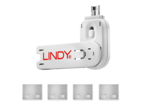 LINDY Clé USB et 4 bloqueurs de ports