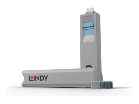 LINDY USB C Port Blocker Key Blue