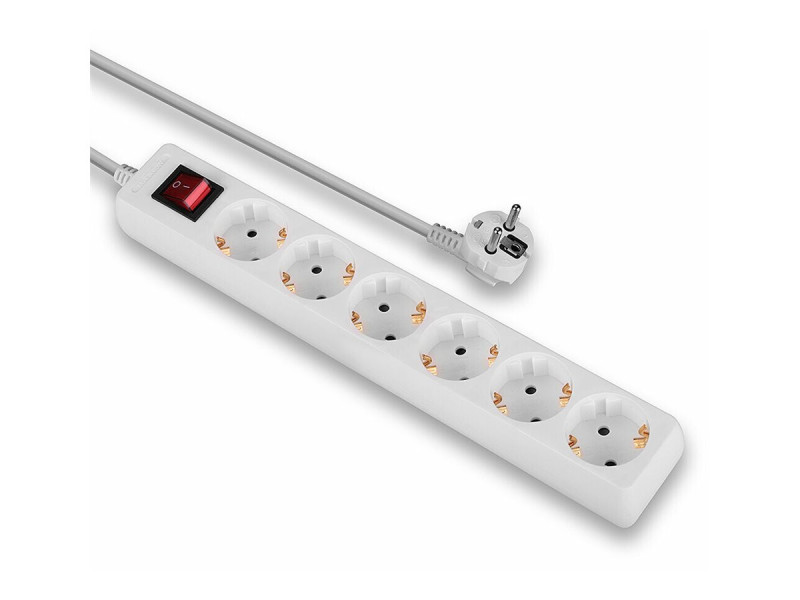 LINDY Mains 6 way gang socket on/off