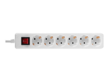 LINDY Mains 6 way gang socket on/off