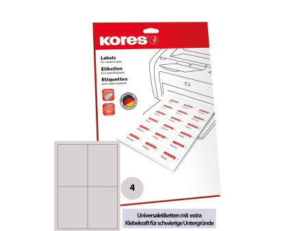 Kores Etiquettes Universal Power, 105 x 148,5 mm, blanc