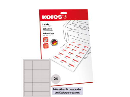 Kores Etiquette en film, 70,0 x 37,0 mm, transparent