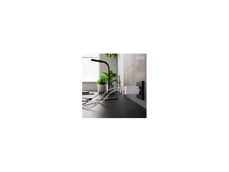 DIGITUS Chargeur secteur USB GaN, 2x USB-C / 1x USB-A, 67 W