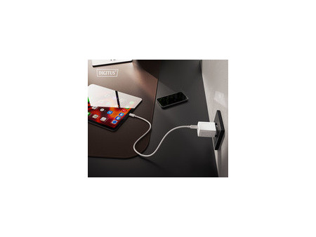 DIGITUS Chargeur secteur USB GaN, USB-C/USB-A, 30 W, blanc