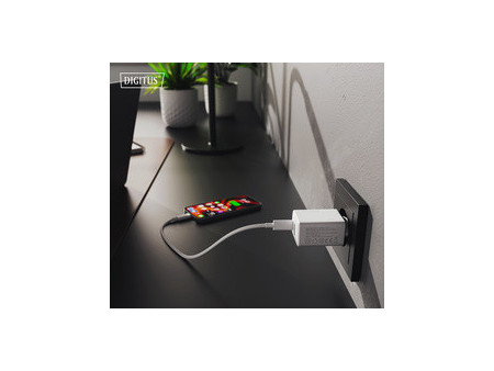 DIGITUS Chargeur secteur USB, 20 W, USB-C/USB-A, blanc