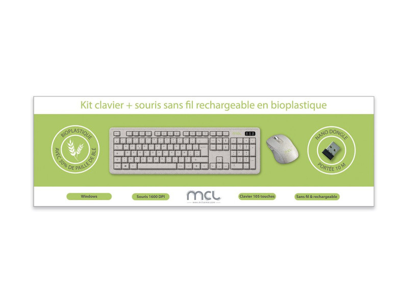 MCL kit clavier + souris sans fil rechar