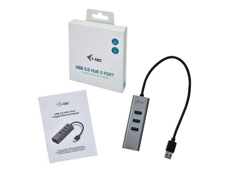 I-TEC USB 3.0 Metal HUB 3 Port Giga Lan
