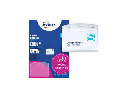 AVERY Pochette badge, 90 x 60 mm, transparent