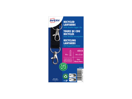 AVERY Tour de cou avec double mousqueton, 20 x 440 mm, noir