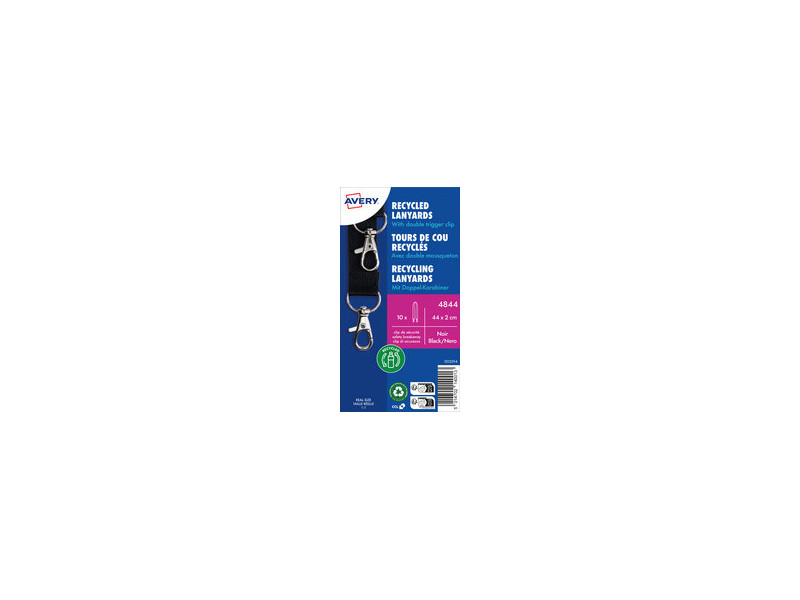 AVERY Tour de cou avec double mousqueton, 20 x 440 mm, noir