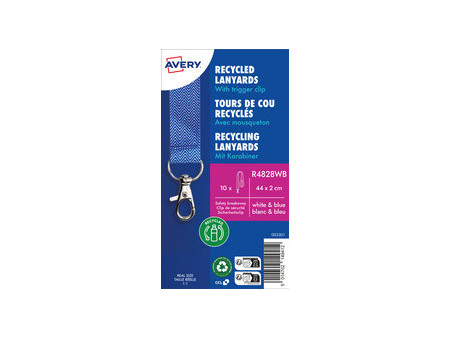 AVERY Tour de cou, en rPET, 20 x 440 mm, tons bleus