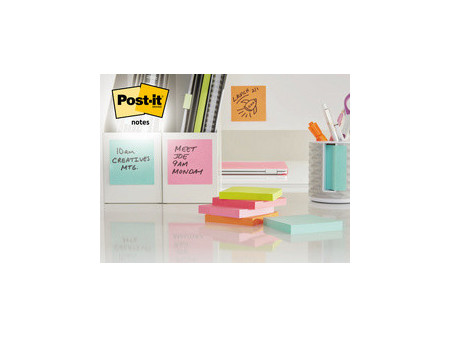 Post-it Bloc-notes adhésif, 76x76 mm, coloré, 18+6 gratuits