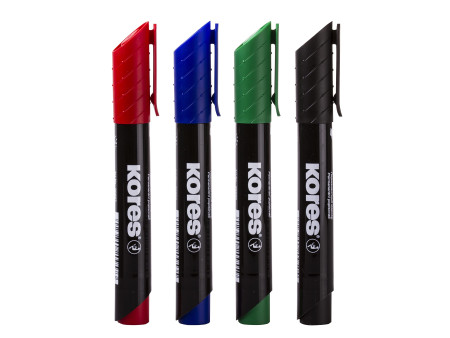 Kores Marqueur permanent 'K MARKER', pointe ogive, étui de 4