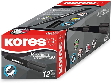 Kores Marqueur permanent 'K MARKER', pointe biseautée, noir