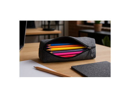 STOP Trousse, feutre RPET, gris foncé
