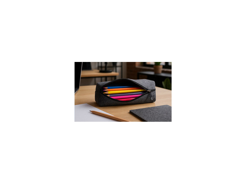 STOP Trousse, feutre RPET, gris foncé