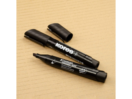 Kores Marqueur permanent 'K MARKER', pointe biseautée, noir