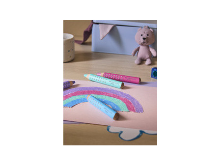 FABER-CASTELL Crayon de couleur Grippy Pastel, étui de 4