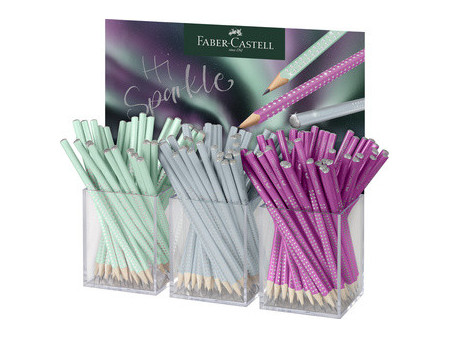 FABER-CASTELL Crayon de papier GRIP SPARKLE Aurora, 3 pots