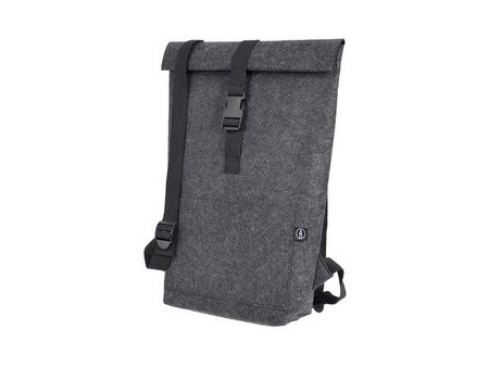 STOP Sac à dos rolltop pour laptop, feutre RPET, gris foncé