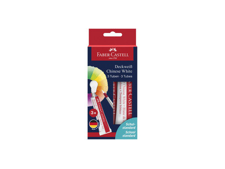 FABER-CASTELL Blanc opaque 7,5 ml, carte blister de 3