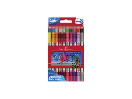 FABER-CASTELL Feutre double pointe Glitzer, boîte de 10