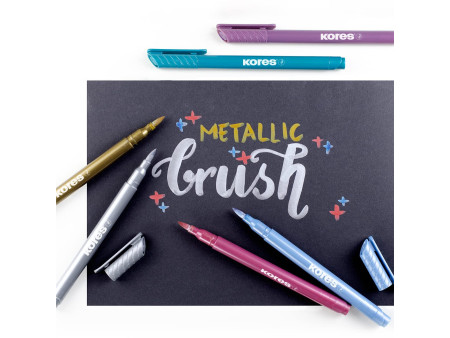 Kores Feutre Brush Tip Marker Metallic Style