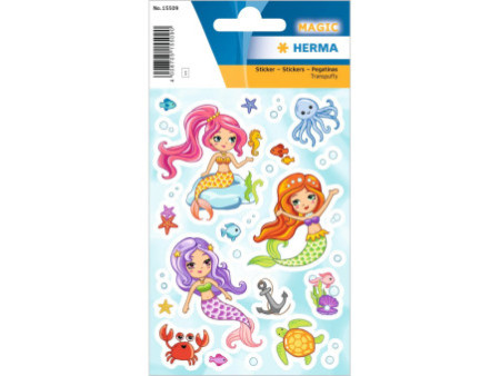 HERMA Sticker MAGIC 'Little Mermaid', transpuffy