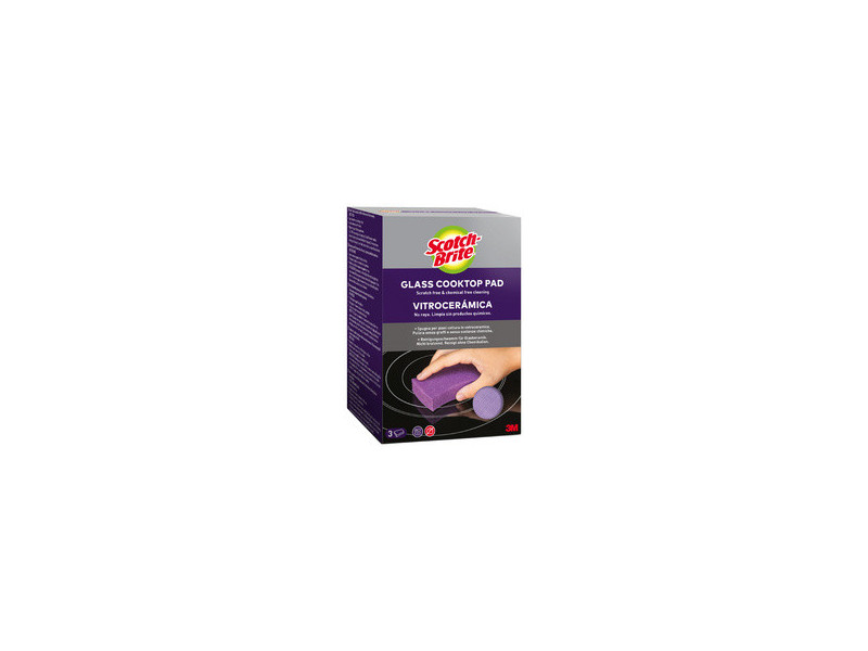 Scotch-Brite Éponge pour vitrocéramique, pack de 3, lilas